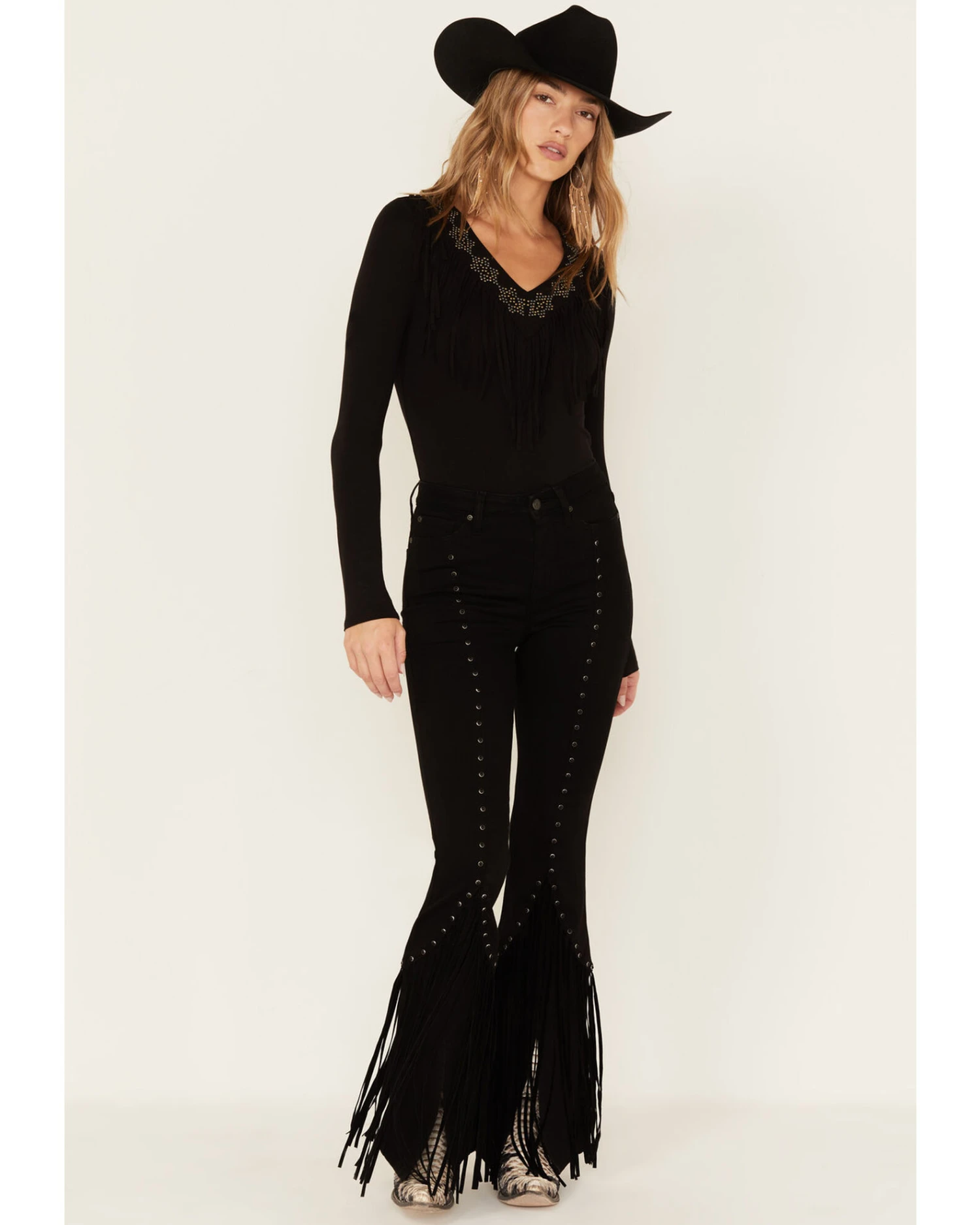 Idyllwind Women's Fringe & Embellished High Risin' Stretch Flare Jeans 1 Idyllwind Women's Fringe & Embellished High Risin' Stretch Flare Jeans