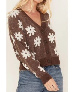 Beyond The Radar Women's Daisy Flower Print Knit Cardigan 6 Beyond The Radar Women's Daisy Flower Print Knit Cardigan -Deals Grace Apparel Store 2000382200 200 P3