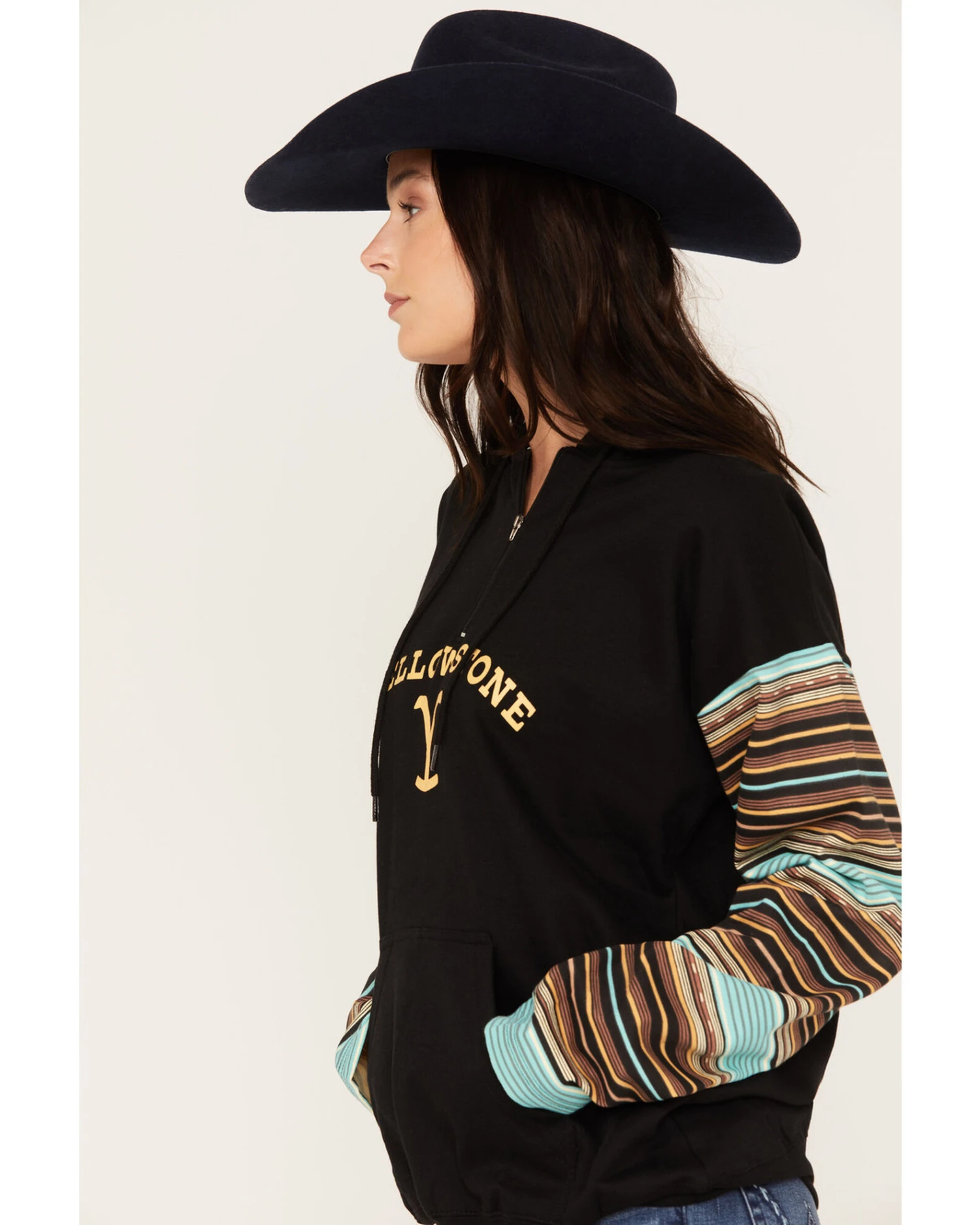 Changes Women's Serape Striped Yellowstone Hoodie 2 Changes Women's Serape Striped Yellowstone Hoodie - Image 2