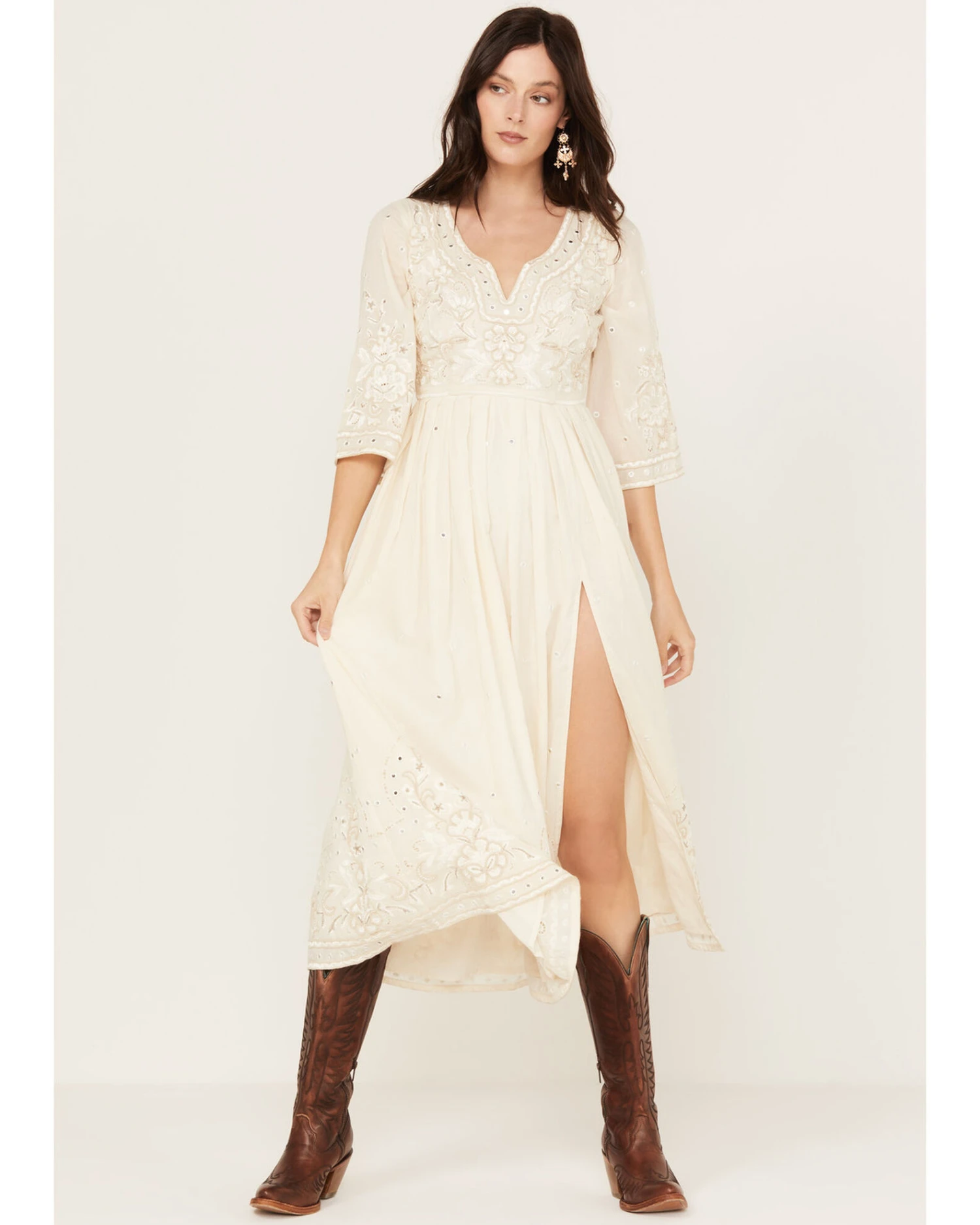 Shyanne Women's Mirror Embellished Bridal Maxi Dress 1 Shyanne Women's Mirror Embellished Bridal Maxi Dress