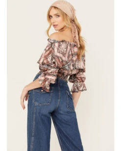 Shyanne Women's Ruffle Off Shoulder Chiffon Top -Deals Grace Apparel Store 2000382838 202 P4