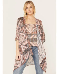 Shyanne Women's Pec Printed Bohemian Cami / Kimono Set