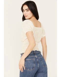 Shyanne Women's Puff Sleeve Smocked Bodice Top -Deals Grace Apparel Store 2000382854 110 P4