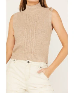 Cleo + Wolf Women's Mock Neck Cropped Tank -Deals Grace Apparel Store 2000382941 295 P3