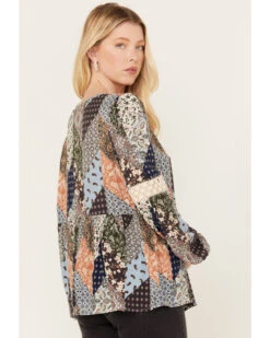 Cleo + Wolf Women's Dobbie Patchwork Top -Deals Grace Apparel Store 2000382950 400 P4