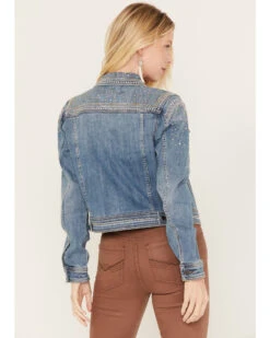 Idyllwind Women's Shiloh Drive Embellished Denim Trucker Jacket -Deals Grace Apparel Store 2000383010 414 P4