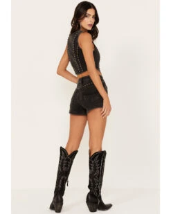 Idyllwind Women's Delrose Drive High Rise Studded Stretch Denim Shorts -Deals Grace Apparel Store 2000383302 001 P3