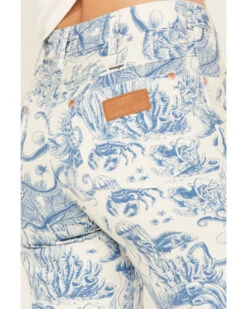 Wrangler Women's High Rise Nautical Print Wanderer Flare Jeans -Deals Grace Apparel Store 2000383489 900 P4