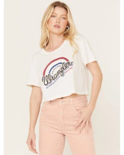 Wrangler Women's Cropped Short Sleeve Logo Graphic Tee