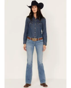 Wrangler Retro Women's Mid Rise Medium Wash Paige Bootcut Jeans 6 Wrangler Retro Women's Mid Rise Medium Wash Paige Bootcut Jeans -Deals Grace Apparel Store 2000384111 414 P3