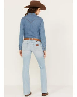 Wrangler Retro Women's Mid Rise Light Wash Mae Wide Leg Trouser Jeans -Deals Grace Apparel Store 2000384128 412 P3