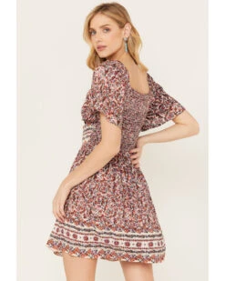 Angie Women's Floral Print Short Sleeve Mini Dress  -Deals Grace Apparel Store 2000385619 900 P4