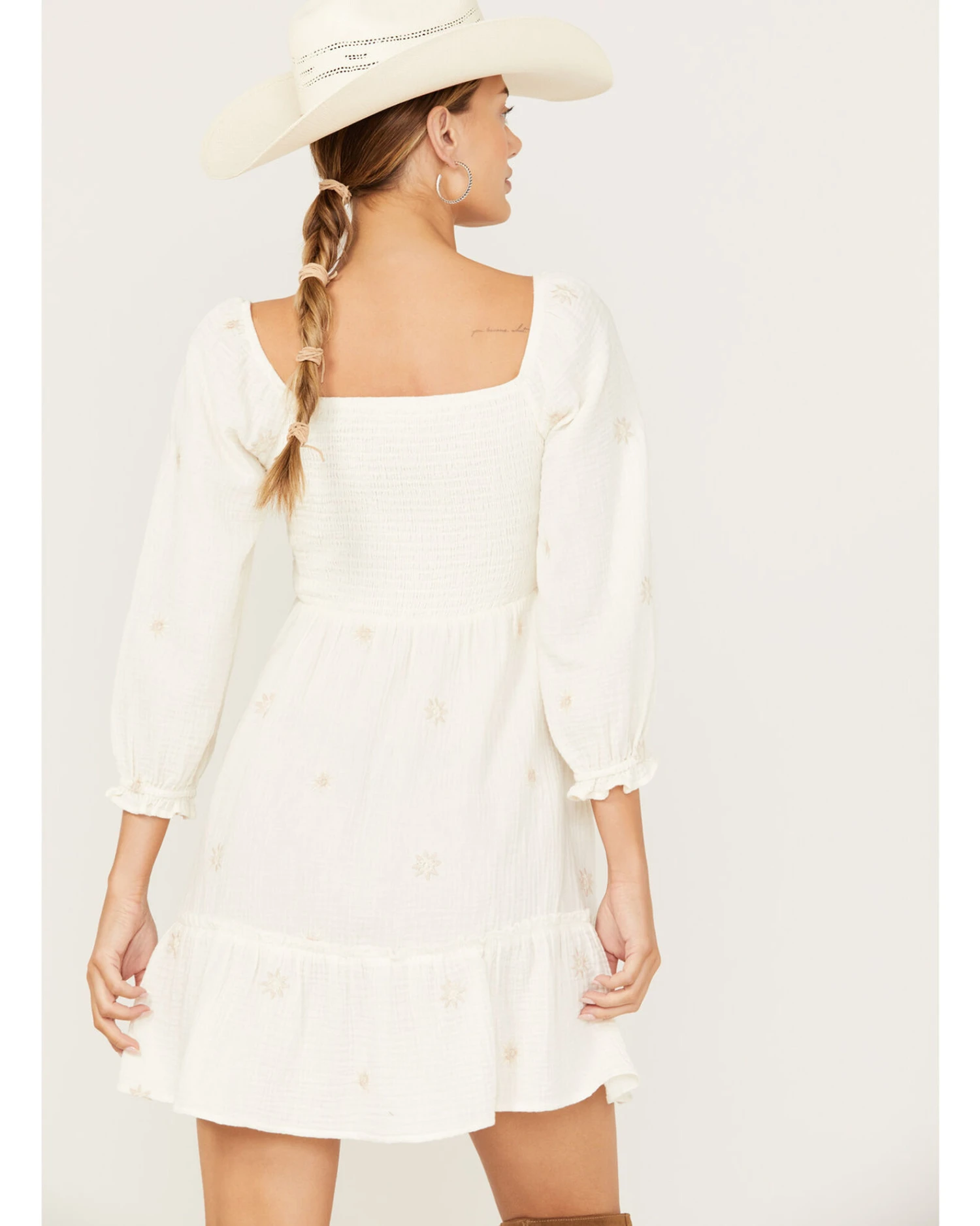 Jolt Women's Long Sleeve Smocked Dress 4 Jolt Women's Long Sleeve Smocked Dress - Image 4