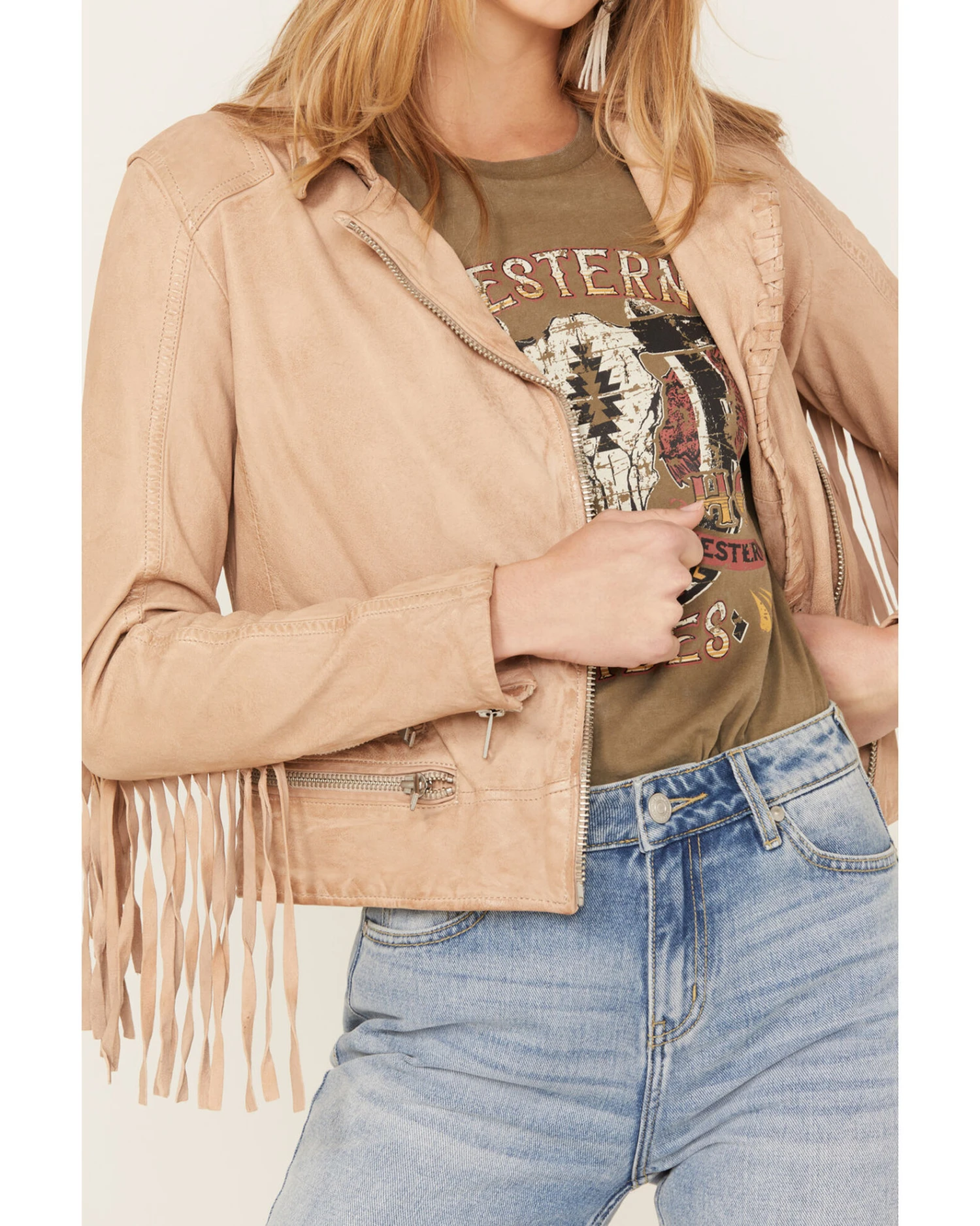 Mauritius Leather Women's Zoe RF Fringe Leather Jacket 2 Mauritius Leather Women's Zoe RF Fringe Leather Jacket - Image 2