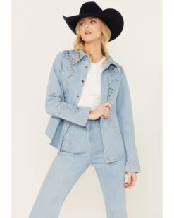 Understated Leather Women's Bluegrass Studded Denim Western Jacket