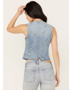 Driftwood Women's Nola Sky Light Wash Floral Print Denim Vest 7 Driftwood Women's Nola Sky Light Wash Floral Print Denim Vest -Deals Grace Apparel Store 2000387003 412 P4
