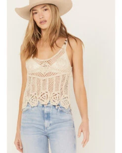 Miss Me Women's Crochet Sleeveless Tank