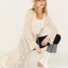 Miss Me Women's Crochet Long Sleeve Duster