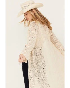 Miss Me Women's Crochet Long Sleeve Duster -Deals Grace Apparel Store 2000387332 110 P4