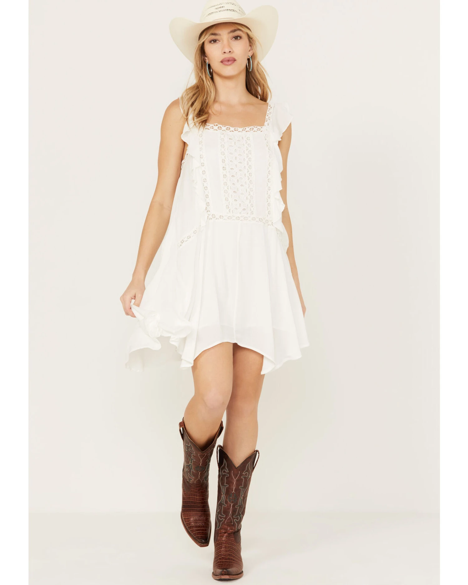 Wild Moss Women's Crochet Trim Dress 2 Wild Moss Women's Crochet Trim Dress - Image 2