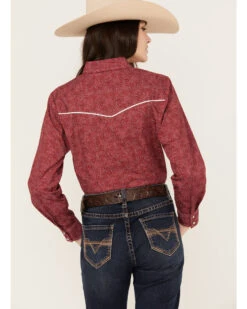 Ely Walker Women's Long Sleeve Paisley Print Western Pearl Snap Shirt -Deals Grace Apparel Store 2000387665 600 P4