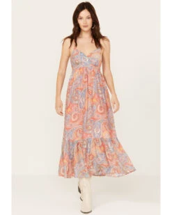 Molly Bracken Women's Isabelle Paisley Print Sleeveless Maxi Dress