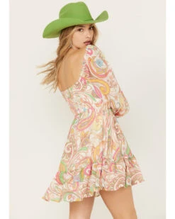 Flying Tomato Women's Paisley Print Ruffle Mini Dress -Deals Grace Apparel Store 2000388708 900 P4