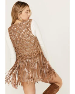 Wonderwest Women's Foiled Suede Vest -Deals Grace Apparel Store 2000389175 200 P4