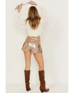 Wonderwest Women's Foiled Suede Shorts 6 Wonderwest Women's Foiled Suede Shorts -Deals Grace Apparel Store 2000389177 200 P3