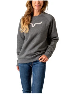 Kimes Ranch Women's Embroidered Vintage Crew Neck Sweatshirt
