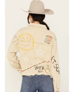 POL Women's Drawing Embellished Jacket 7 POL Women's Drawing Embellished Jacket -Deals Grace Apparel Store 2000393562 110 P4