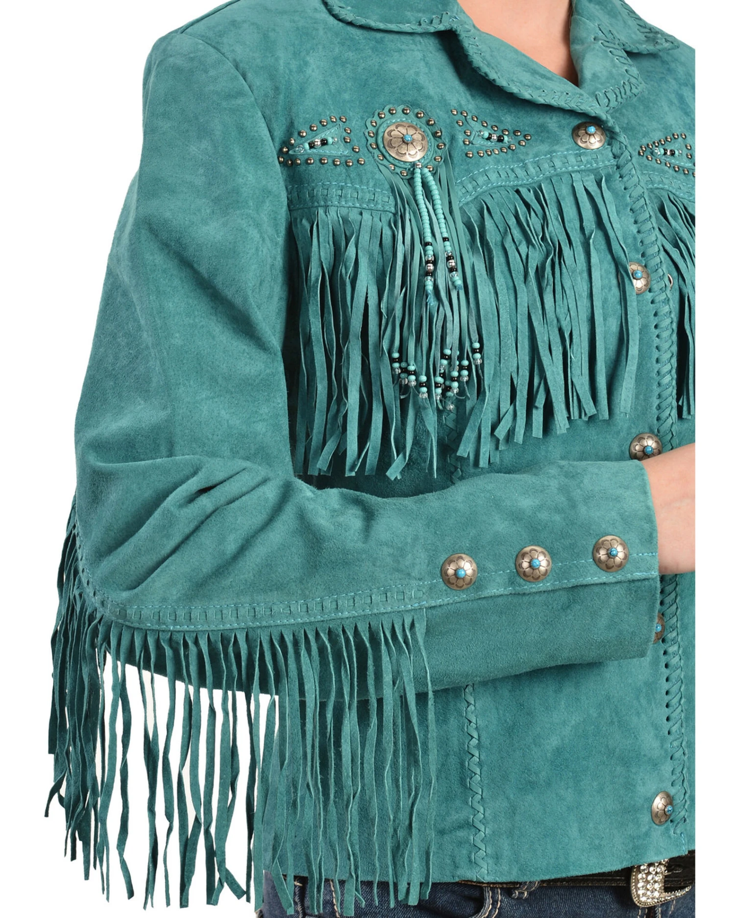 Scully Fringe & Beaded Boar Suede Leather Jacket 6 Scully Fringe & Beaded Boar Suede Leather Jacket - Image 6